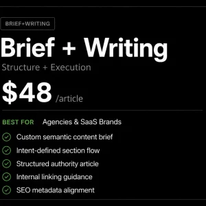 Brief Plus Writing SEO Content Service - $48 Per Article by TopicalMap Services