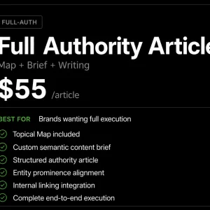 Full Authority Article SEO Content Service - $55 Per Article by TopicalMap Services